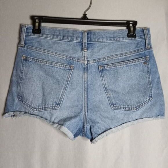 Madewell Denim Shorts Womens 28 Junior Relaxed Button Fly Distressed Casual Y2K - Picture 2 of 6